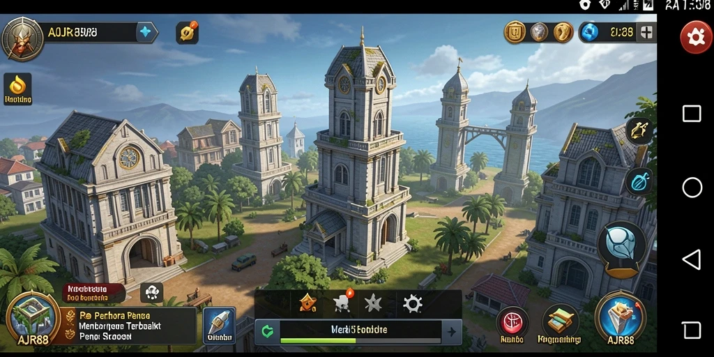 Screenshot gameplay Tower Defense di AJR88 menunjukkan aksi seru melawan musuh.