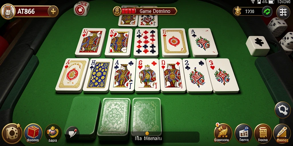 Screenshot gameplay AT866 menampilkan aksi seru bermain Domino.