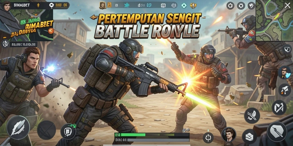 Gameplay seru BIMABET dalam pertarungan Battle Royale.