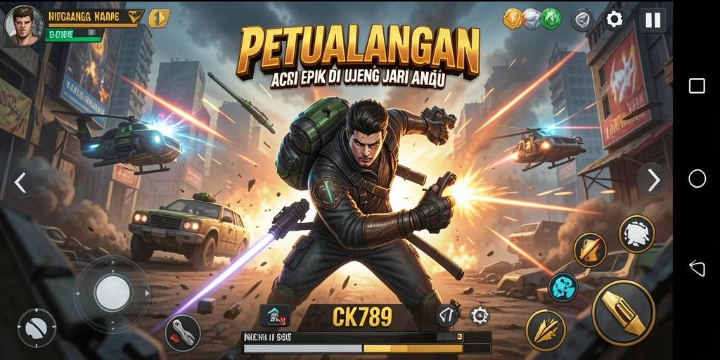 Screenshot utama CK789 menunjukkan aksi mendebarkan dalam gameplay.