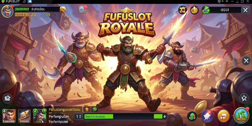Tampilan grafis FUFUSLOT dengan aksi Battle Royale yang mendebarkan.