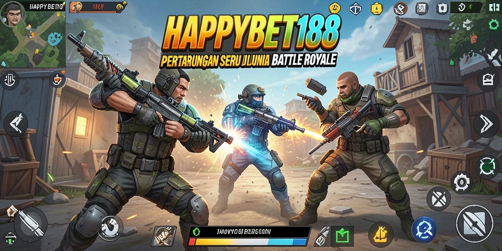 Tampilan gameplay seru dalam pertempuran Battle Royale HAPPYBET188.