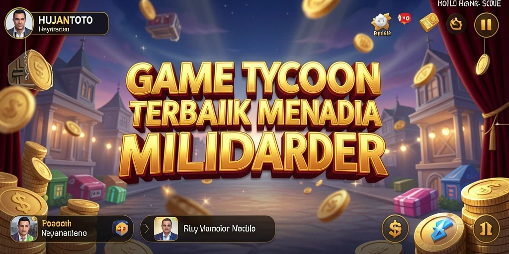 Screenshot HUJANTOTO menampilkan gameplay seru dalam membangun bisnis Tycoon.