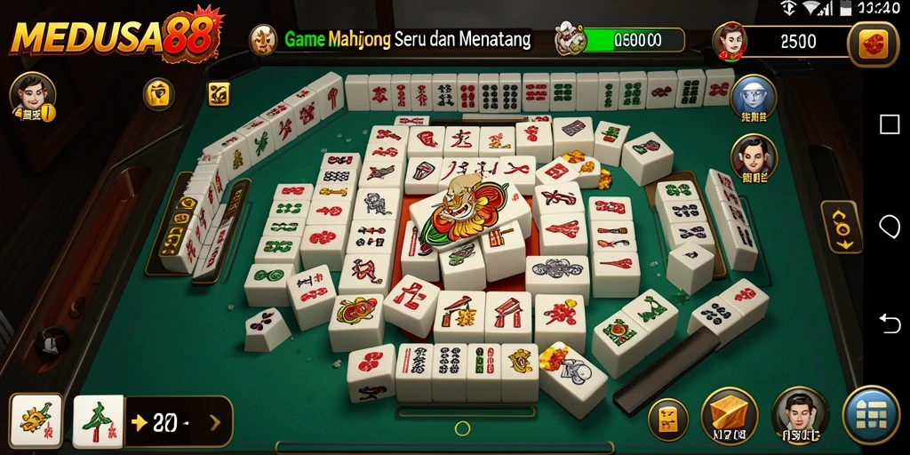 Screenshot gameplay MEDUSA88 menampilkan aksi seru permainan Mahjong.