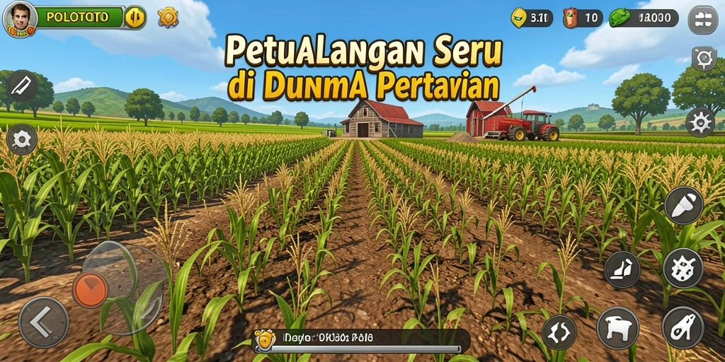 Gameplay seru bertani di dunia POLOTOTO yang penuh warna.