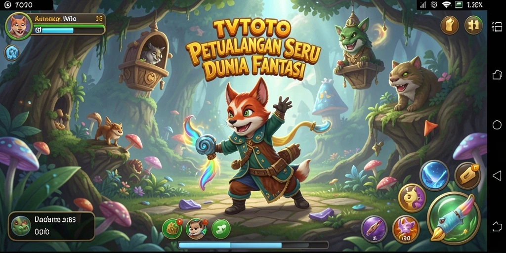Screenshot gameplay TVTOTO yang menampilkan eksplorasi petualangan.