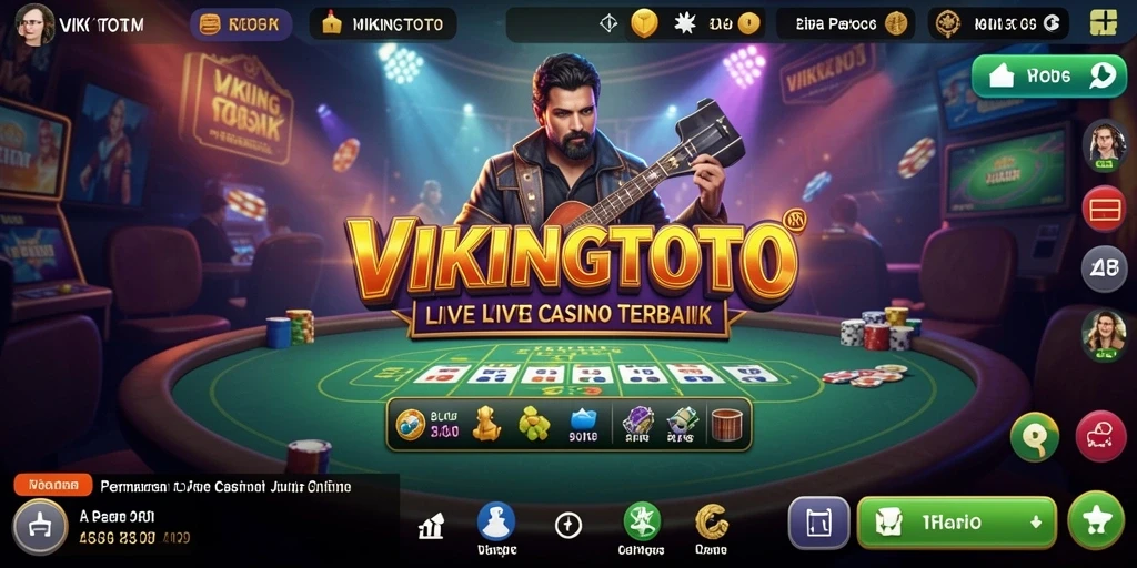 Tampilan gameplay VIKINGTOTO dengan dealer langsung dan interaksi seru.
