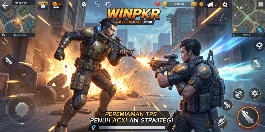 Tampilan utama gameplay TPS dari WINPKR dengan aksi yang mendebarkan.