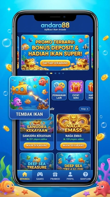 Tampilan utama aplikasi andara88 yang user-friendly.
